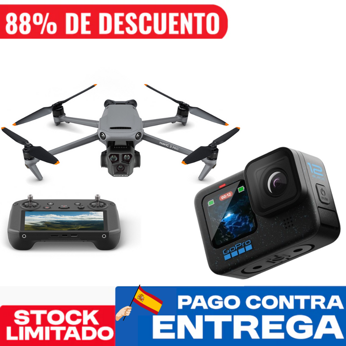 DRON DJI MAVIC 3 PRO PANTALLA 4K + GO PRO DE REGALLO | QUEDAN 6 UNIDADES - CIERRE DE LA TIENDA - CONTRA ENTREGA ENVÍO GRATIS